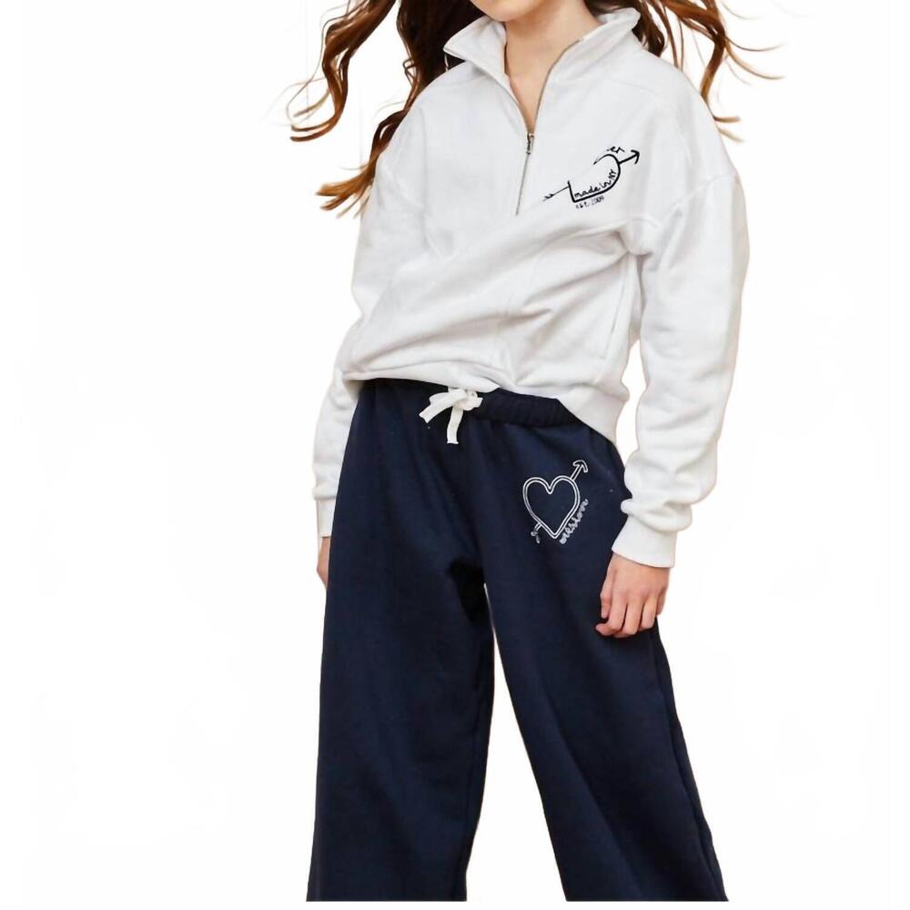 NEW THEME crosby half zip sweatshirt in white